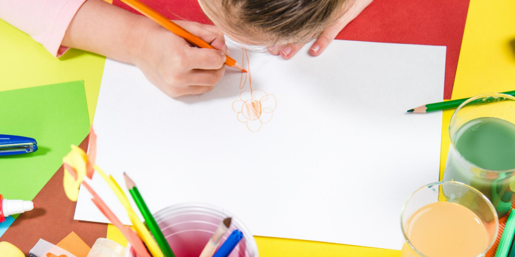 Girl colouring